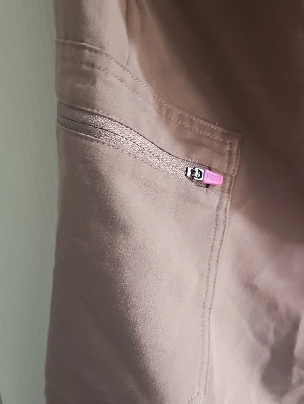 Figs Women's Brown Scrub Joggers with Pink Drawstring - Picture 3 of 7